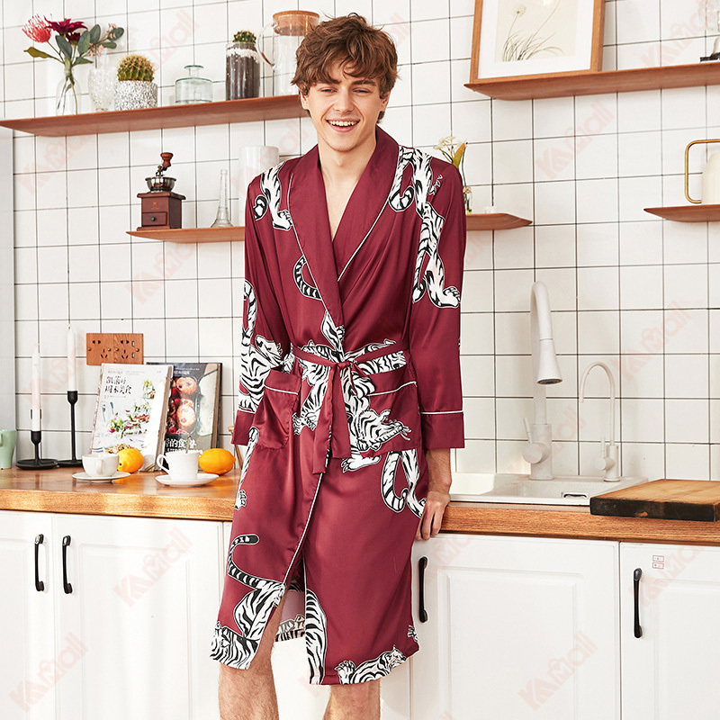 robes silk simple natural cardigan